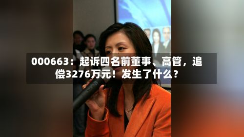 000663：起诉四名前董事	、高管，追偿3276万元！发生了什么？-第3张图片