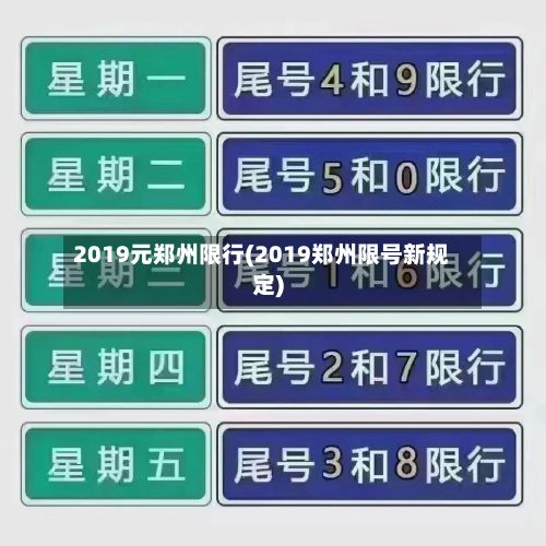 2019元郑州限行(2019郑州限号新规定)