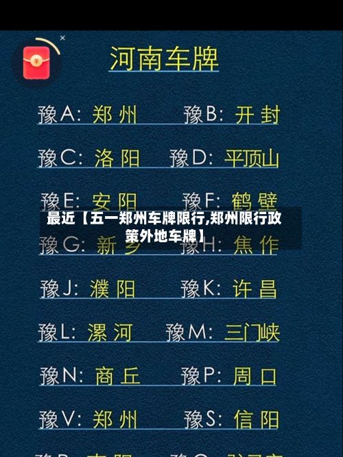 最近【五一郑州车牌限行,郑州限行政策外地车牌】
