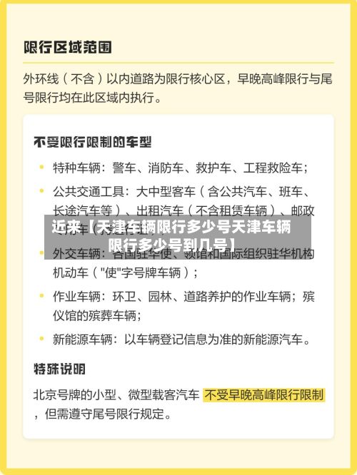 近来【天津车辆限行多少号天津车辆限行多少号到几号】