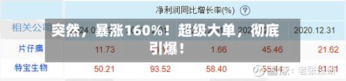 突然	，暴涨160%！超级大单，彻底引爆！-第2张图片