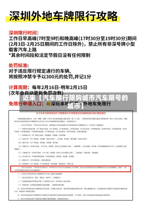近来【汽车限行限购城市汽车限号的城市】-第2张图片