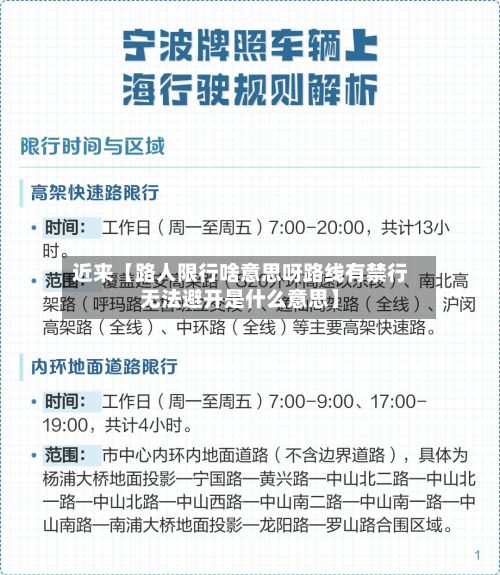 近来【路人限行啥意思呀路线有禁行无法避开是什么意思】