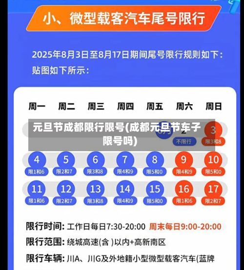 元旦节成都限行限号(成都元旦节车子限号吗)