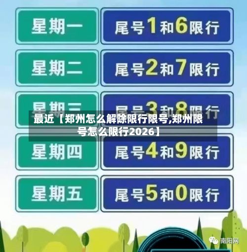 最近【郑州怎么解除限行限号,郑州限号怎么限行2026】-第2张图片
