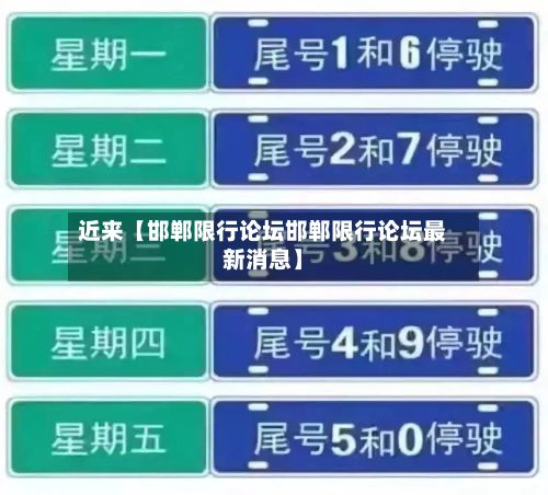 近来【邯郸限行论坛邯郸限行论坛最新消息】