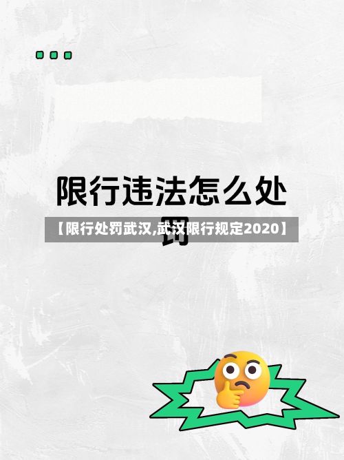 【限行处罚武汉,武汉限行规定2020】-第3张图片