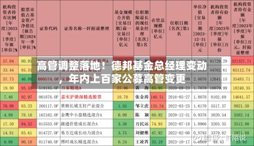 高管调整落地！德邦基金总经理变动，年内上百家公募高管变更-第2张图片