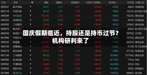 国庆假期临近	，持股还是持币过节？机构研判来了-第3张图片