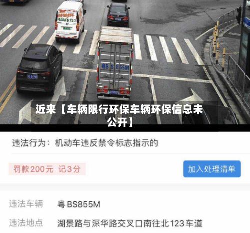 近来【车辆限行环保车辆环保信息未公开】