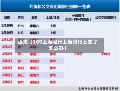近来【109上海限行上海限行上去了怎么办】-第2张图片