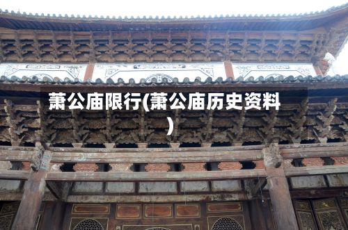 萧公庙限行(萧公庙历史资料)-第2张图片