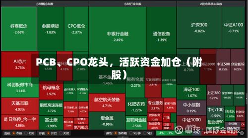 PCB、CPO龙头，活跃资金加仓（附股）