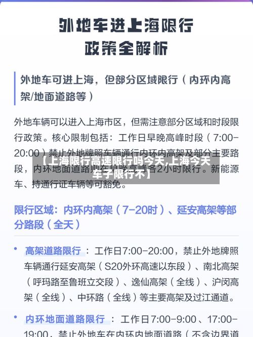 【上海限行高速限行吗今天,上海今天车子限行不】