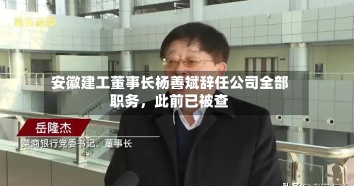 安徽建工董事长杨善斌辞任公司全部职务，此前已被查-第3张图片