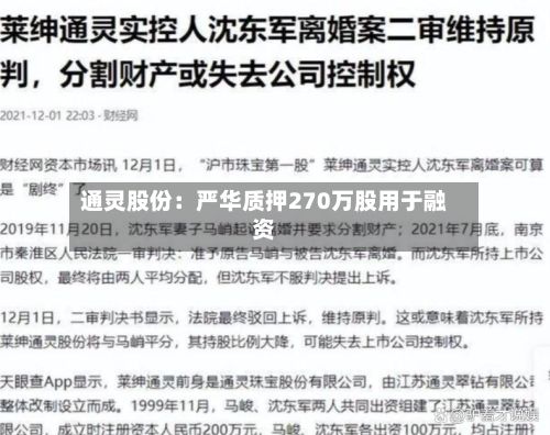 通灵股份：严华质押270万股用于融资