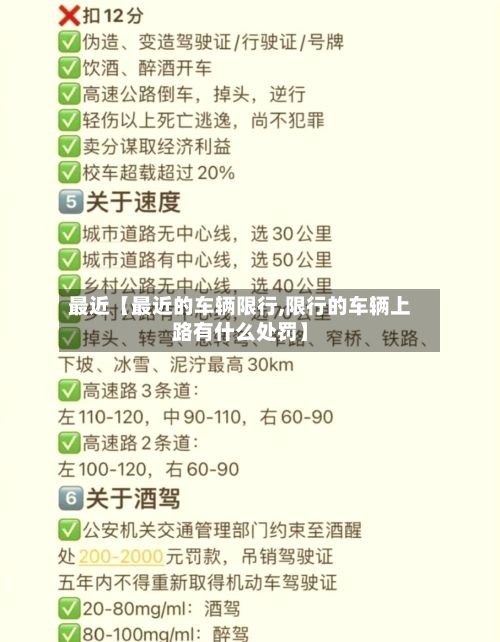 最近【最近的车辆限行,限行的车辆上路有什么处罚】-第2张图片