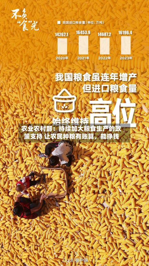农业农村部：持续加大粮食生产的政策支持 让农民种粮有账算，能挣钱