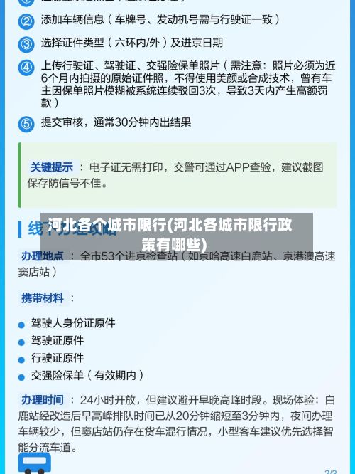 河北各个城市限行(河北各城市限行政策有哪些)