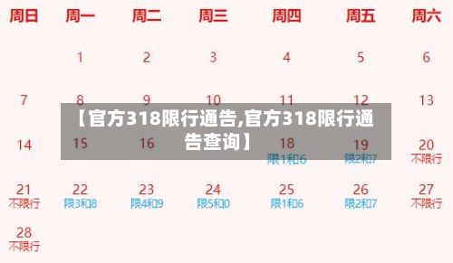 【官方318限行通告,官方318限行通告查询】