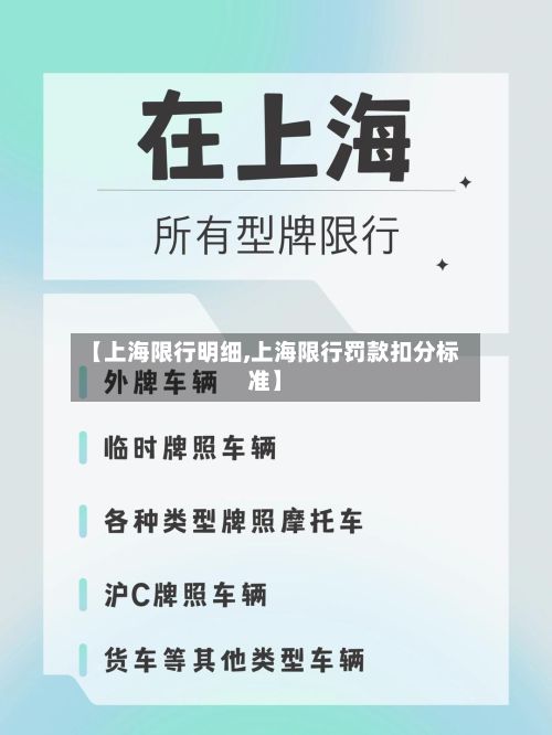 【上海限行明细,上海限行罚款扣分标准】-第2张图片