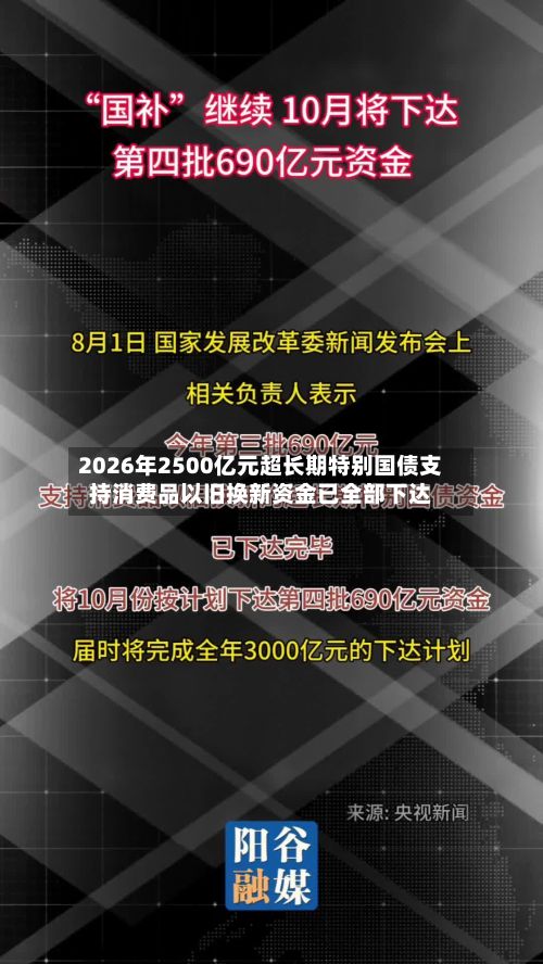 2026年2500亿元超长期特别国债支持消费品以旧换新资金已全部下达