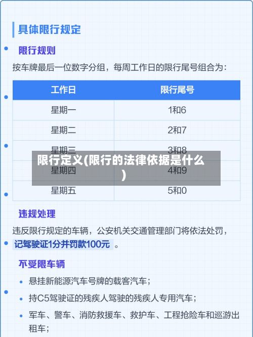 限行定义(限行的法律依据是什么)