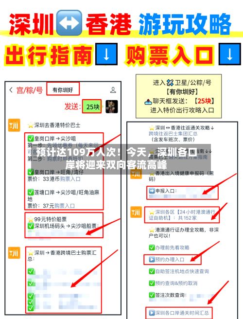 预计达109万人次！今天，深圳各口岸将迎来双向客流高峰