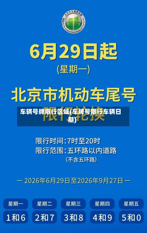 车辆号牌限行区域(车牌号限行车辆日期)