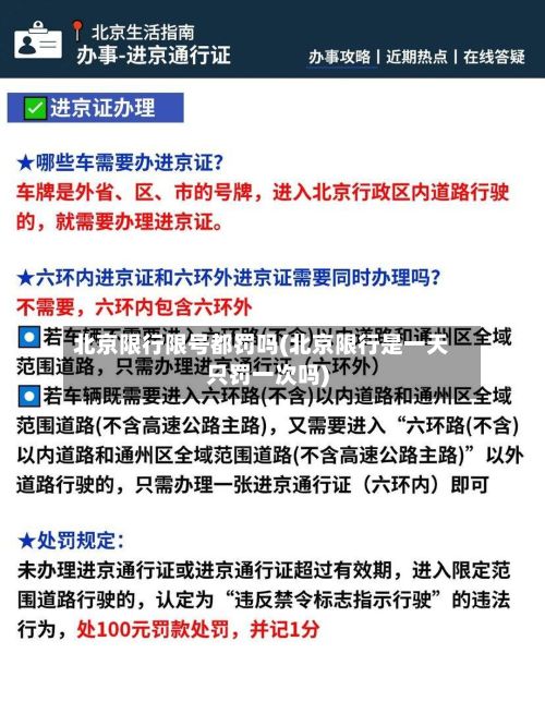 北京限行限号都罚吗(北京限行是一天只罚一次吗)-第3张图片