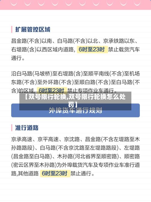 【双号限行轮换,双号限行轮换怎么处罚】