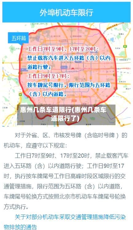 惠州几条车道限行(惠州几条车道限行了)