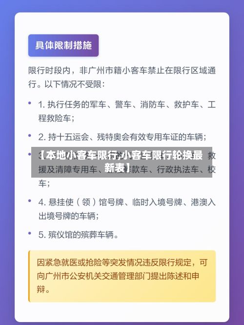 【本地小客车限行,小客车限行轮换最新表】