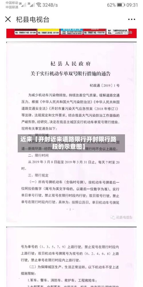 近来【开封近来道路限行开封限行路段的示意图】-第2张图片