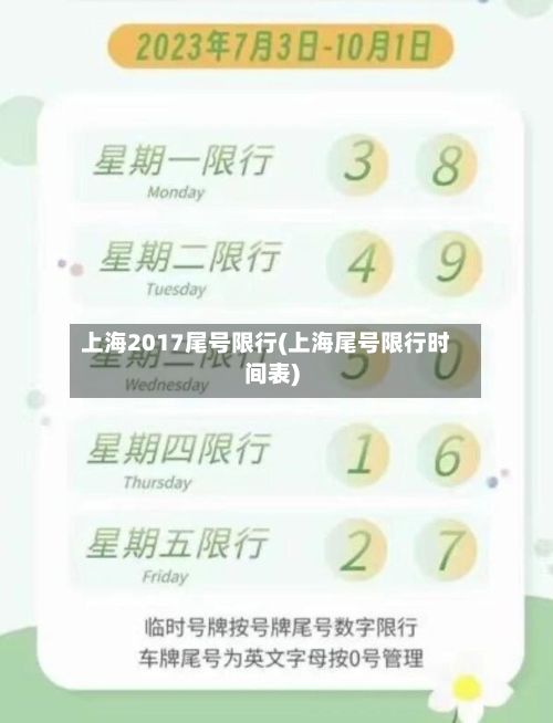 上海2017尾号限行(上海尾号限行时间表)-第2张图片