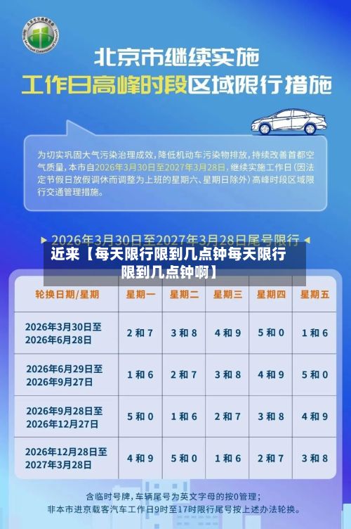 近来【每天限行限到几点钟每天限行限到几点钟啊】