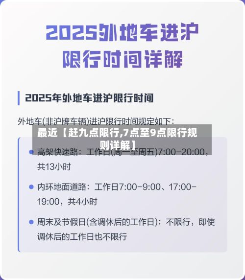 最近【赶九点限行,7点至9点限行规则详解】
