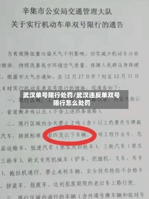 武汉单号限行处罚/武汉违反单双号限行怎么处罚-第2张图片