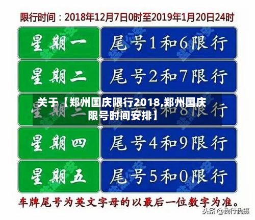 关于【郑州国庆限行2018,郑州国庆限号时间安排】