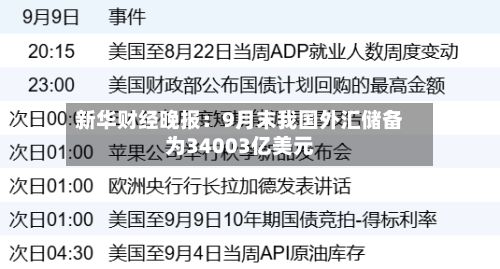 新华财经晚报:9月末我国外汇储备为34003亿美元-第3张图片