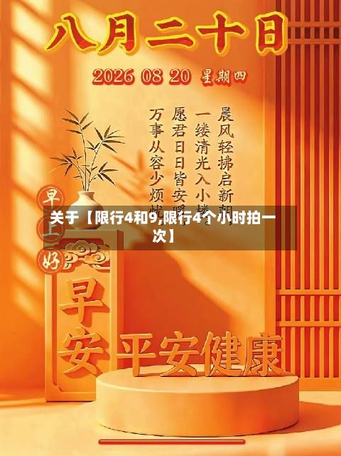 关于【限行4和9,限行4个小时拍一次】