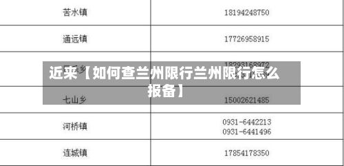 近来【如何查兰州限行兰州限行怎么报备】-第3张图片