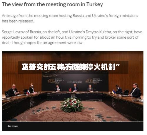 乌外交部：乌方近来正研究“五种不同的停火机制”