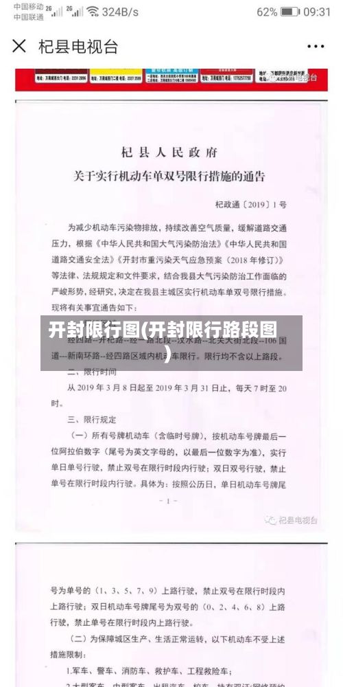 开封限行图(开封限行路段图)