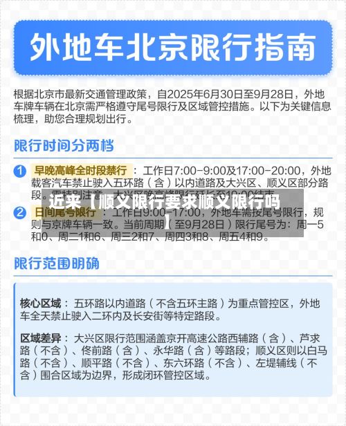 近来【顺义限行要求顺义限行吗】-第2张图片