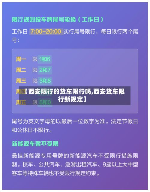 【西安限行的货车限行吗,西安货车限行新规定】-第2张图片