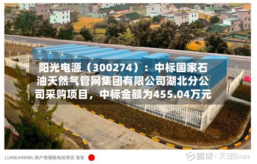 阳光电源（300274）：中标国家石油天然气管网集团有限公司湖北分公司采购项目，中标金额为455.04万元-第2张图片
