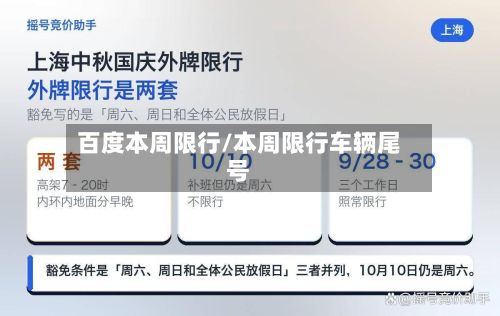 百度本周限行/本周限行车辆尾号-第3张图片