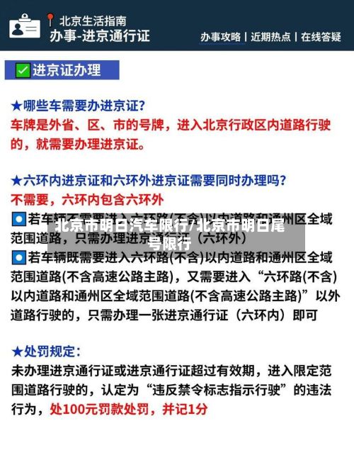 北京市明日汽车限行/北京市明日尾号限行