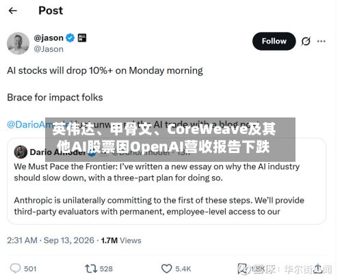 英伟达、甲骨文、CoreWeave及其他AI股票因OpenAI营收报告下跌-第1张图片